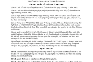 Quyết định 21/2013/QĐ-UBND chính sách khuyến khích xã hội hóa giáo dục y tế thể thao Kiên Giang