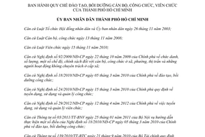 Quyết định 35/2013/QĐ-UBND đào tạo bồi dưỡng cán bộ công viên chức Hồ Chí Minh