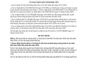 Quyết định 1533/QĐ-UBND 2013 Đề án chuyển dịch cơ cấu kinh tế Phú Yên