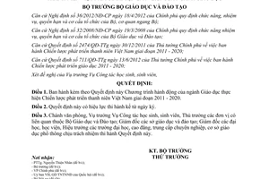 Quyết định 3704/QĐ-BGDĐT 2013 Chương trình hành động phát triển thanh niên VN 2011 2020