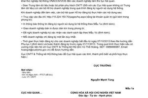 Công văn 640/CNTT-CNTT năm 2013 đăng ký người sử dụng hệ thống VNACCS/VCIS