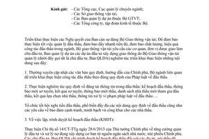 Công văn 10296/BGTVT-CQLXD 2013 quản lý công tác đấu thầu