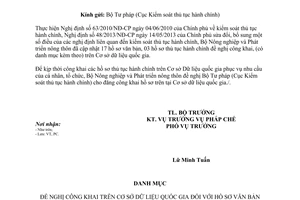 Công văn 4484/BNN-PC năm 2013 công khai hồ sơ văn bản thủ tục hành chính