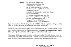 Công văn 155/HĐND-VP năm 2013 đính chính Nghị quyết 20/2013/NQ-HĐND Kiên Giang