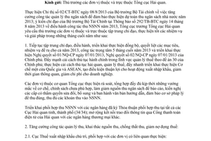 Công văn 5203/TCHQ-TXNK năm 2013 triển khai Chỉ thị 02/CT-BTC