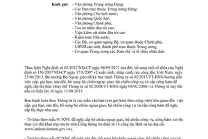 Công văn 3327/BNG-LS năm 2013 thông báo mẫu văn bản Thông tư 02/2013/TT-BNG