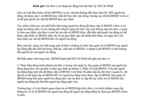Công văn 3367/BHXH-THU 2013 quản lý sổ bảo hiểm xã hội thành phố Hồ Chí Minh