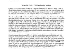 Công văn 1897/ĐCKS-KS 2014 thu hồi sử dụng quặng sắt mangan nghèo Bắc Kạn