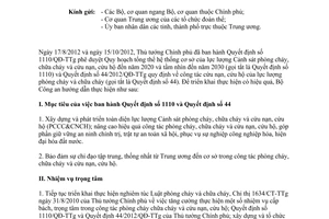 Công văn 3377/BCA-C61 năm 2013 triển khai Quyết định 1110/QĐ-TTg 44/2012/QĐ-TTg