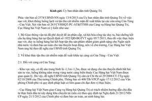 Công văn 2973/CHHVN-KHTC 2013 nạo vét khơi thông luồng lạch cát nhiễm mặn Cửa Tùng