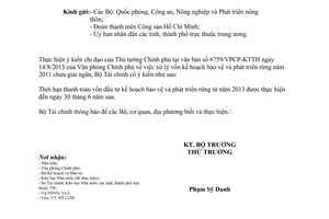 Công văn 11882/BTC-ĐT năm 2013 thời hạn thanh toán đầu tư bảo vệ phát triển rừng