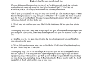 Công văn 5309/TCHQ-GSQL năm 2013 giải quyết vướng mắc đưa hàng về bảo quản