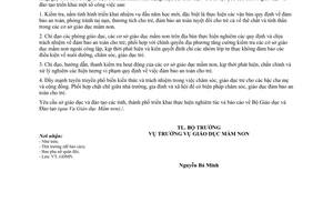 Công văn 6221/BGDĐT-GDMN năm 2013 đảm bảo an toàn trẻ em giáo dục mầm non