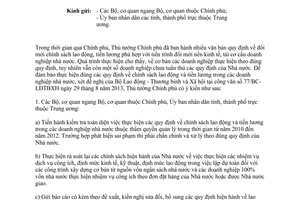 Công văn 1436/TTg-KTTH 2013 thực hiện lao động tiền lương doanh nghiệp nhà nước