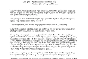 Công văn 5387/TCHQ-TTr năm 2013 qui định trách nhiệm giải trình cơ quan hải quan