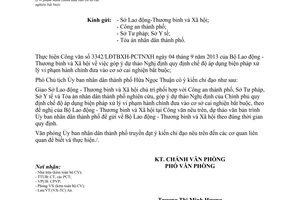 Công văn 7397/VP-VX năm 2013 xử lý vi phạm hành chính cơ sở cai nghiện bắt buộc Hồ Chí Minh