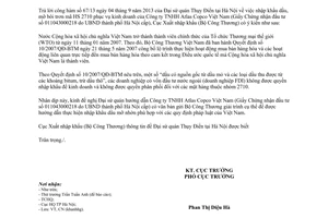 Công văn 392/XNK-CN năm 2013 nhập khẩu hàng hóa có mã số HS 2710