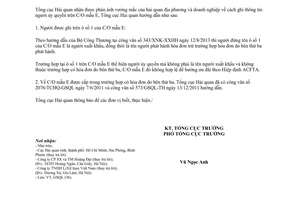 Công văn 5467/TCHQ-GSQL năm 2013 vướng mắc cách ghi thông tin người ủy quyền trên C/O mẫu E