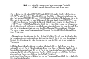 Công văn 2079/TTCP-TD&XLĐT năm 2013 cung cấp thông tin tiếp công dân giải quyết khiếu nại