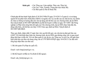 Công văn 4284/BNN-HTQT năm 2013 báo cáo thực hiện chương trình dự án ODA Quý III