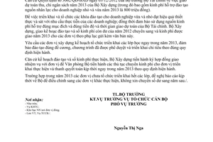 Công văn 174/BXD-TCCB 2013 kế hoạch đào tạo nguồn nhân lực doanh nghiệp nhỏ vừa
