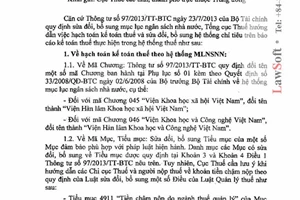 Công văn 3051/TCT-KK năm 2013 thực hiện MLNSNN sửa chỉ tiêu báo cáo kế toán thuế