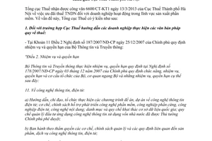 Công văn 3097/TCT-CS năm 2013 ưu đãi thuế thu nhập doanh nghiệp