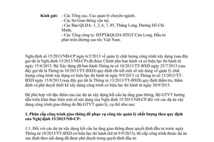 Công văn 10056/BGTVT-CQLXD năm 2013 hướng dẫn thực hiện Nghị định 15/2013/NĐ-CP