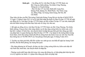 Công văn 45/BCĐ-CQTT năm 2014 tăng cường chống buôn lậu buôn bán vận chuyển thuốc lá nhập lậu