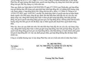 Công văn 208/BXD-KTXD năm 2013 hướng dẫn thanh toán quyết toán hợp đồng xây dựng