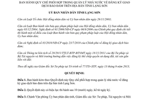 Quyết định 21/2013/QĐ-UBND quản lý đăng ký giao dịch bảo đảm Lạng Sơn