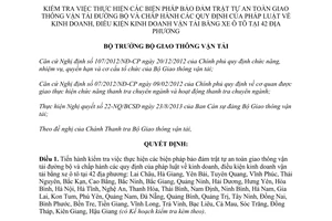 Quyết định 2781/QĐ-BGTVT năm 2013 bảo đảm trật tự an toàn giao thông vận tải đường bộ