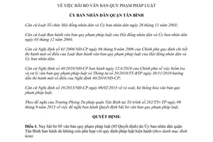 Quyết định 379/QĐ-UBND năm 2013 bãi bỏ văn bản pháp luật Tân Bình Hồ Chí Minh