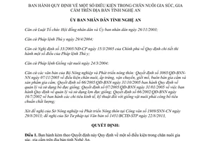 Quyết định 50/2013/QĐ-UBND điều kiện chăn nuôi gia súc gia cầm Nghệ An