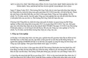 Thông báo 4212/TB-BNN-VP 2013 kết luận về dự án điều tra kiểm kê rừng toàn quốc giai đoạn 2013-2016
