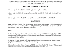 Quyết định 1692/QĐ-UBND năm 2013 Chương trình xây dựng văn bản pháp luật Bình Phước