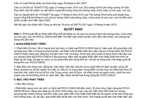 Quyết định 1640/QĐ-UBND năm 2013 Phát triển hệ thống cơ sở Cảnh sát phòng cháy Bến Tre 2020