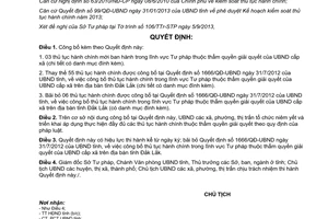 Quyết định 1906/QĐ-UBND 2013 công bố thủ tục hành chính tư pháp UBND xã Đắk Lắk