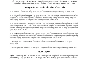 Quyết định 113/QĐ-UBND-TL 2013 Tái cơ cấu kinh tế tăng trưởng kinh tế  Đồng Tháp