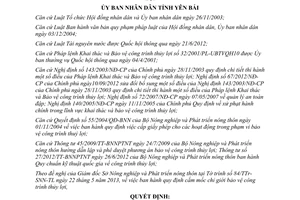 Quyết định 18/2013/QĐ-UBND cắm mốc chỉ giới bảo vệ công trình thuỷ lợi Yên Bái