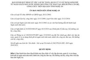 Quyết định 51/2013/QĐ-UBND lập dự toán kinh phí ngân sách đào tạo bồi dưỡng cán bộ Nghệ An