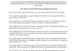 Quyết định 1486/QĐ-UBND 2013 trao đổi văn bản điện tử cơ quan nhà nước Quảng Ngãi