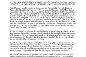 Thông báo 346/TB-VPCP năm 2013 kết luận giảm quá tải bệnh viện thành phố Hồ Chí Minh