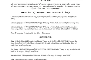 Quyết định 1354/QĐ-BLĐTBXH 2013 đính chính Thông tư 08/2013/TT-BLĐTBXH