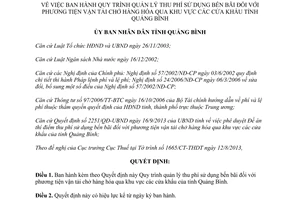 Quyết định 2252/QĐ-UBND 2013 quản lý thu phí sử dụng bến bãi phương tiện chở hàng hóa Quảng Bình