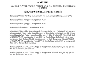 Quyết định 37/2013/QĐ-UBND tổ chức hoạt động Thanh tra Thành phố Hồ Chí Minh