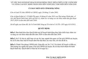 Quyết định 1449/QĐ-UBND 2013 kế hoạch chăm sóc nâng cao sức khỏe nhân dân Đắk Nông