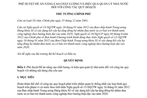 Quyết định 1615/QĐ-TTg năm 2013 nâng cao chất lượng quản lý nhà nước quy hoạch