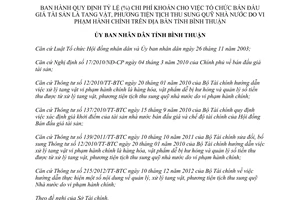 Quyết định 43/2013/QĐ-UBND chi phí khoán đấu giá tài sản sung quỹ Nhà nước Bình Thuận