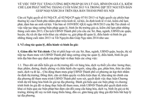 Chỉ thị 19/CT-UBND 2013 bình ổn giá kiềm chế lạm phát cuối năm Tết nguyên đán Giáp Ngọ Hà Nội